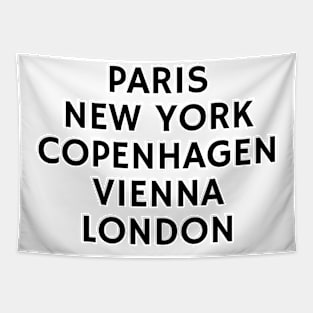 Paris New York Copenhagen Vienna London Tapestry