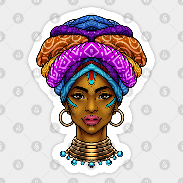 Beautiful African Queen Black Woman Aufkleber Teepublic De