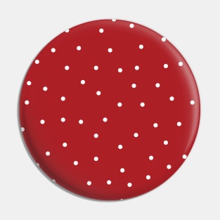 White Polka Dots on Red Background Pin