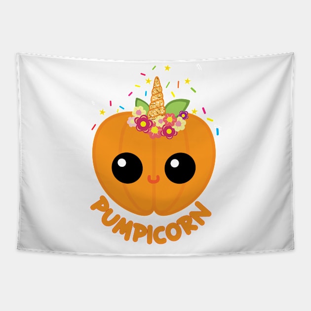 Cute PUMPICORN Tapestry by EmaDesigns