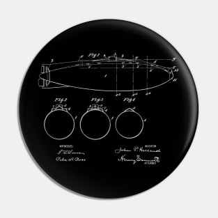 Submarine Boat Vintage Patent Drawing Pin