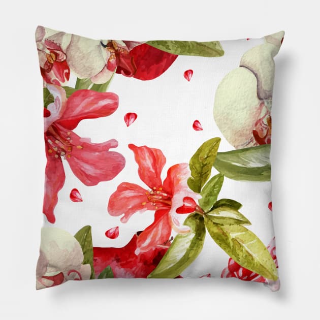 Tropical fruits pattern Pillow by GreekTavern