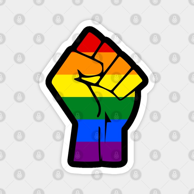 Black Lives Matter Rainbow Pride Fist Magnet by aaallsmiles