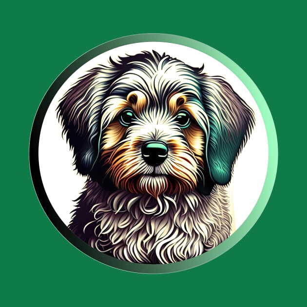 A Brown & White Havanese Dog in a Green Highlight by SymbioticDesign