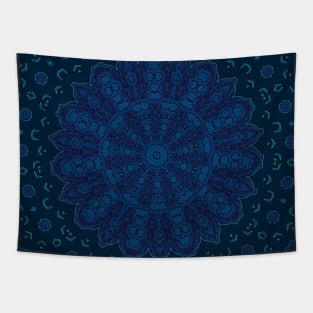 PurplesStarsFlowersSymbolicMandala Tapestry