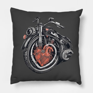 Motorbike love biker motorcycle rider design Pillow