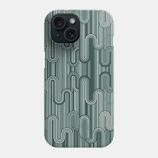 Retro Wavy Stripes - Sage Green Pattern Phone Case