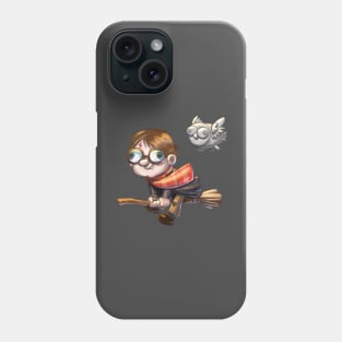 wizard boy with his owl Phone Case