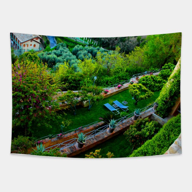 Garden in Grottammare Alta Tapestry by KristinaDrozd