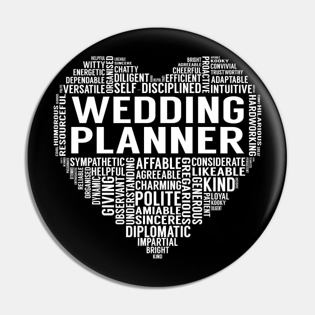 Wedding Planner Heart Pin by LotusTee