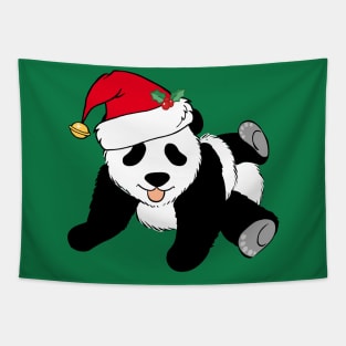 Cute Christmas Panda Bear Santa Tapestry