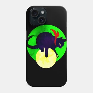 A Shadow in the Moon Cat Illustration Phone Case