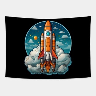 AI Generated Rocketship Tapestry