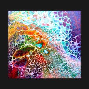 acrylic pouring, fluid art, painting, canvas art, artist, modern, abstract, design T-Shirt