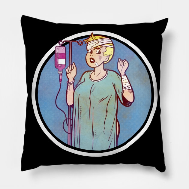 Patient Betty Pillow by Baddest Shirt Co.