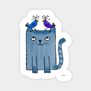 Bird Brain Kitty Magnet