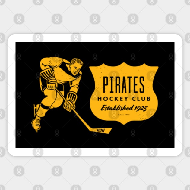 deadmansupplyco Vintage Hockey - Pittsburgh Pirates (Yellow Pirates Wordmark) Long Sleeve T-Shirt