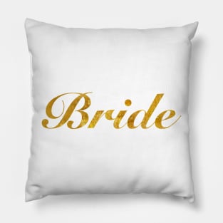 Bride Gold Script Pillow