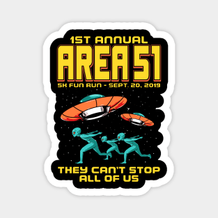 1st Annual Area 51 5k Fun Run! Sept 20,2019 Magnet