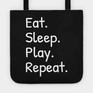 Eat Sleep Play Repeat Funny Shirts Nerdy Gamer Tees Vintage Novelty Tote