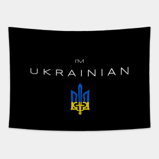 I am Ukrainian Flag Trident Tapestry