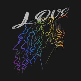 LGBTQ, Girls, Kiss, Gay, Rainbow Colors, Tee T-Shirt