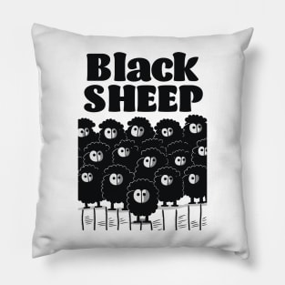 Black Sheep || Vector Art Cute Sheep Pillow