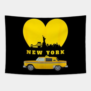 New York City NYC Heart Taxi Cab Driver Tapestry