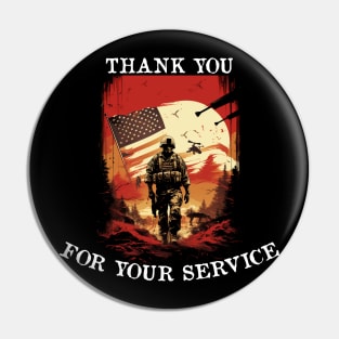 Thank You For Your Service Happy Veterans Day Pin