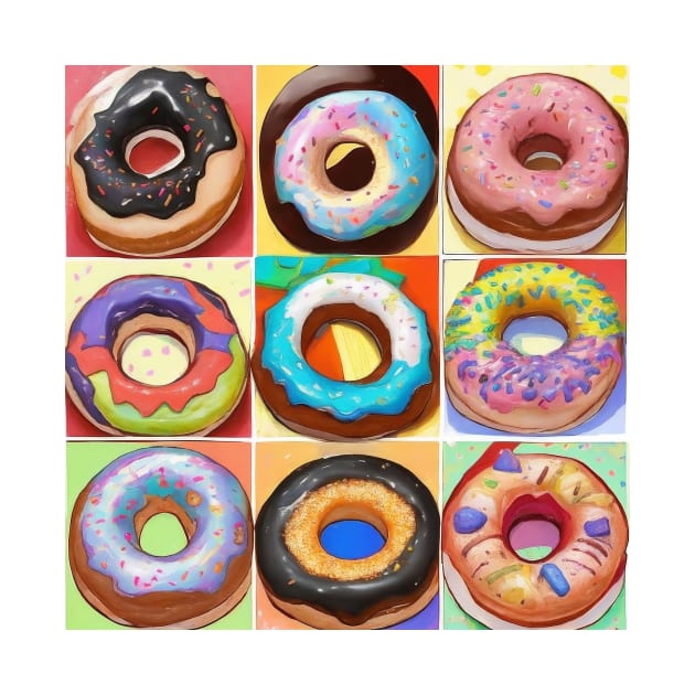 Donut Pattern Art Kawaii Pastry Delicious by Flowering Away