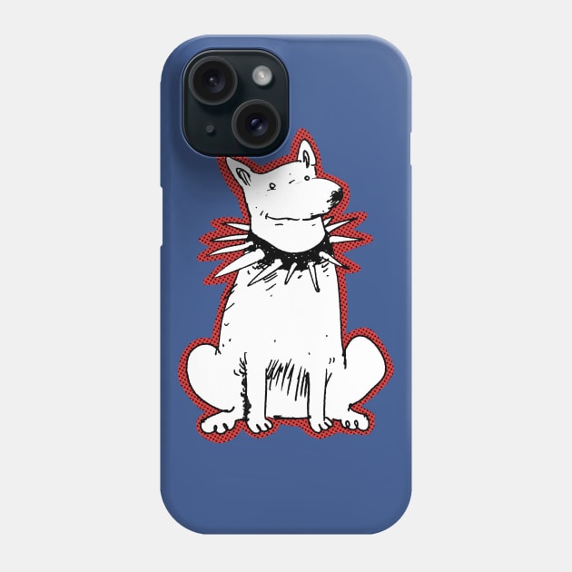 white watchdog guard dog cartoon Phone Case by anticute