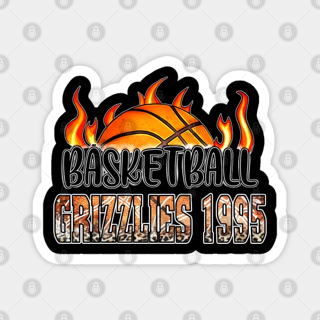 Classic Basketball Design Grizzlies Personalized Proud Name Magnet by Irwin Bradtke