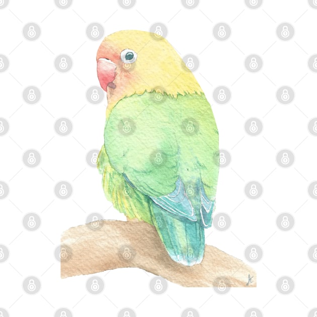 Lovebird watercolor portrait by Oranjade0122