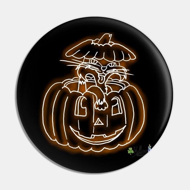 Pumpkin's Familiar Pin by Halloran Illustrations