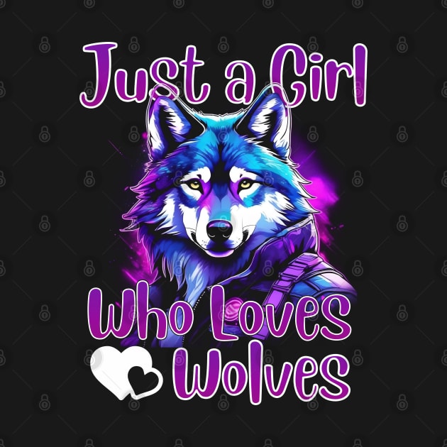 Just a Girl Who Loves wolves Design Cute wolf lover by click2print