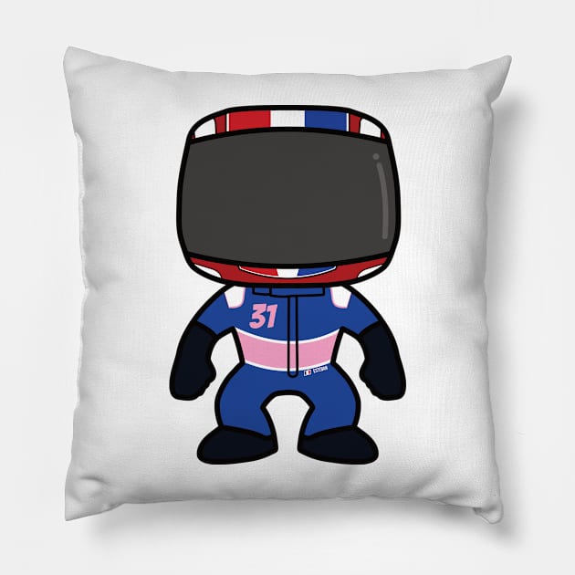 Esteban Ocon Custom Bobblehead - 2022 Season Pillow by GreazyL