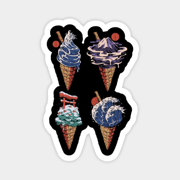 Japanese Ice Creams Magnet by Ilustrata