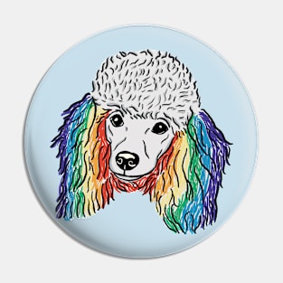 Rainbow Poodle Pin