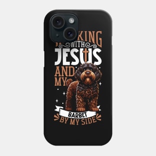 Jesus and dog - French Water Dog Phone Case