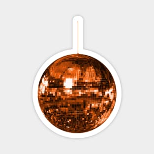 Dazzling Orange Disco Ball Magnet