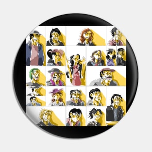 Yellow Homo Sapiens Faces Pin