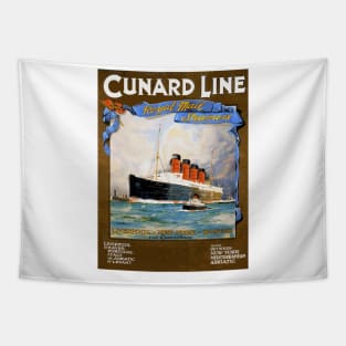 Cunard Line Royal Mail Steamers - Vintage Travel Poster Design Tapestry