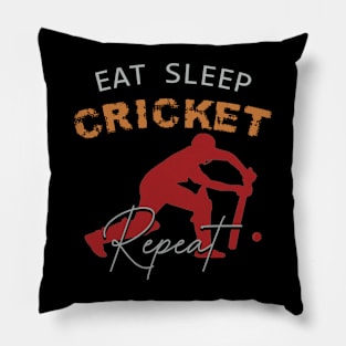 Eat sleep cricket repeat Pillow