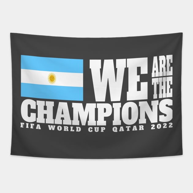 Fifa World Cup Qatar 2022 Champions - Argentina - Dark Color Edition Tapestry by felinfelix
