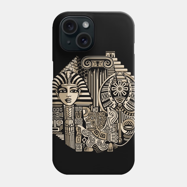 Ancient Historical Symbols Tattoo Style Ethic and Tribal Art Phone Case by BluedarkArt