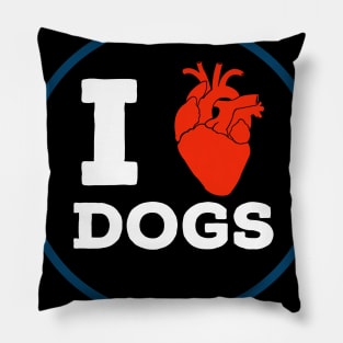 I Heart Dogs (white) Pillow