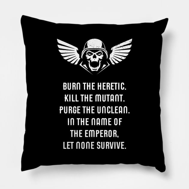 Let None Survive Wargaming Miniature Painter Pillow by pixeptional