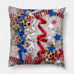 Baseball USA leopard Pillow