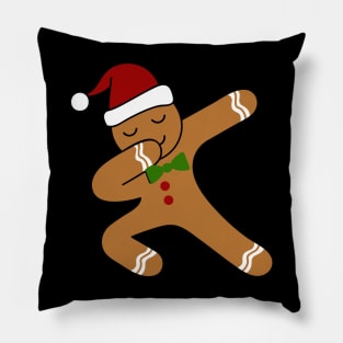 Dabbing Gingerbread Man Christmas Holiday Pillow