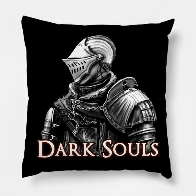 Dark Souls - Elite Knight - bw Pillow by 666hughes